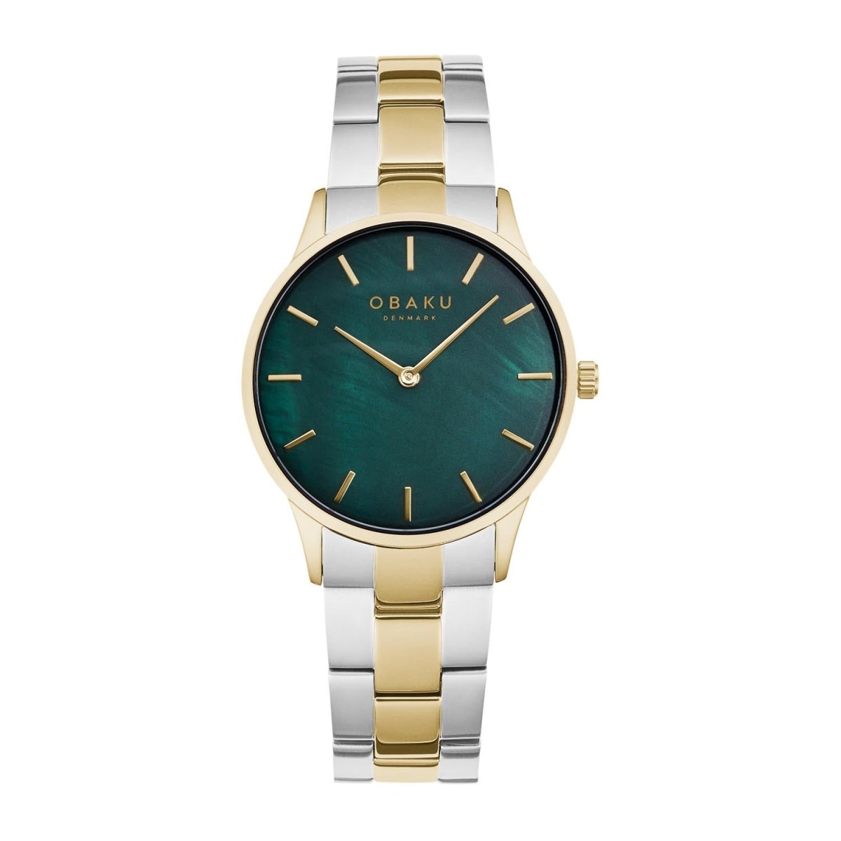 Obaku Lyng Lille Sage Quartz Green MOP Round Dial Women's Watch- V247LXGESF