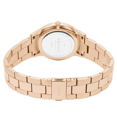OBAKU Lyng-Rose Quartz MOP Round Dial Women's Watch- V247LXVWSV
