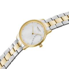 OBAKU SIVE LILLE Analog Crystal MOP Round Dial Pair Watch- V247PHGWSF