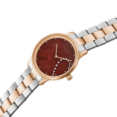 OBAKU SIVE LILLE Analog Crystal MOP Round Dial Pair Watch- V247PHVNSH