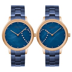 OBAKU SIVE LILLE Analog Crystal MOP Round Dial Pair Watch- V247PMVLSL