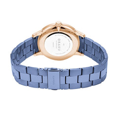 OBAKU SIVE LILLE Analog Crystal MOP Round Dial Pair Watch- V247PMVLSL