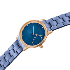 OBAKU SIVE LILLE Analog Crystal MOP Round Dial Pair Watch- V247PMVLSL