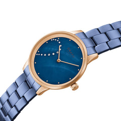 OBAKU SIVE LILLE Analog Crystal MOP Round Dial Pair Watch- V247PMVLSL
