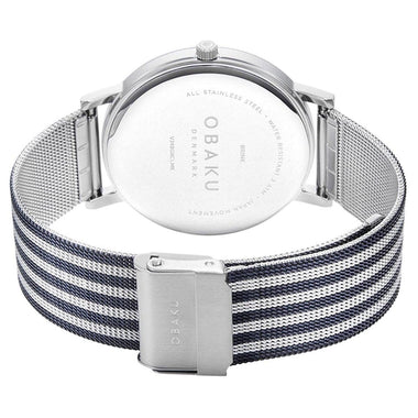 Obaku Brink Quartz 6.9mm Slim Case Blue Round Dial Men's Watch- V248GXCLMK