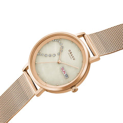 OBAKU DRAABE LILLE Analog Crystal MOP Round Dial Pair Watch- V248PHVJMV