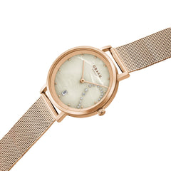 OBAKU DRAABE LILLE Analog Crystal MOP Round Dial Pair Watch- V248PHVJMV