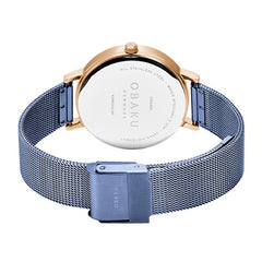 OBAKU DRAABE LILLE Analog Crystal MOP Round Dial Pair Watch- V248PHVLML