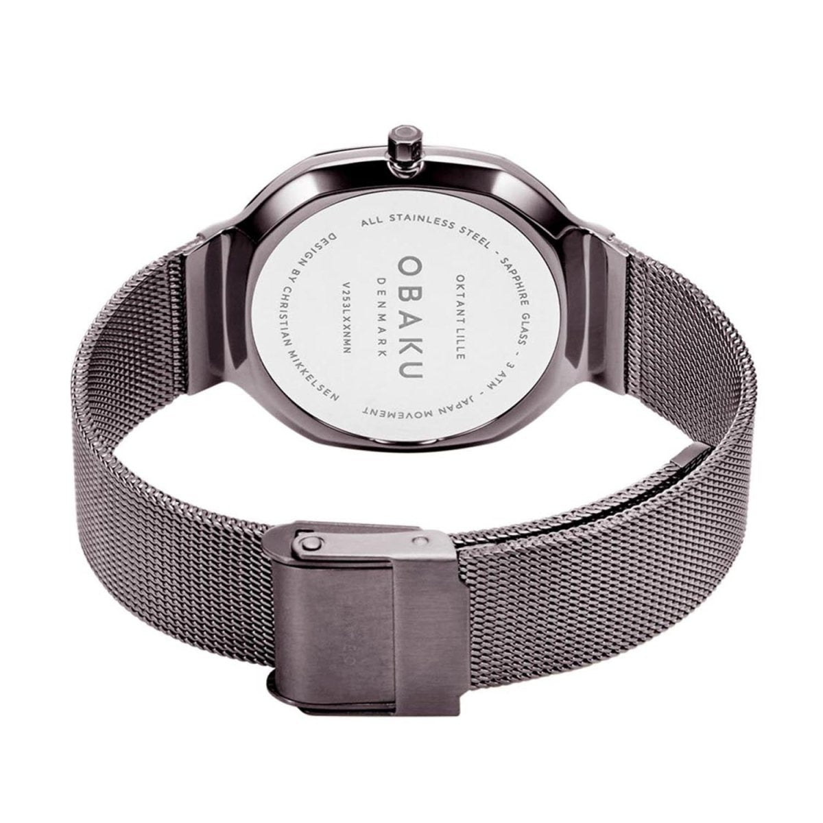 Obaku Oktant Lille Walnut Quartz 4.7mm Slim Case Brown Octagonal Dial Women's Watch- V253LXXNMN