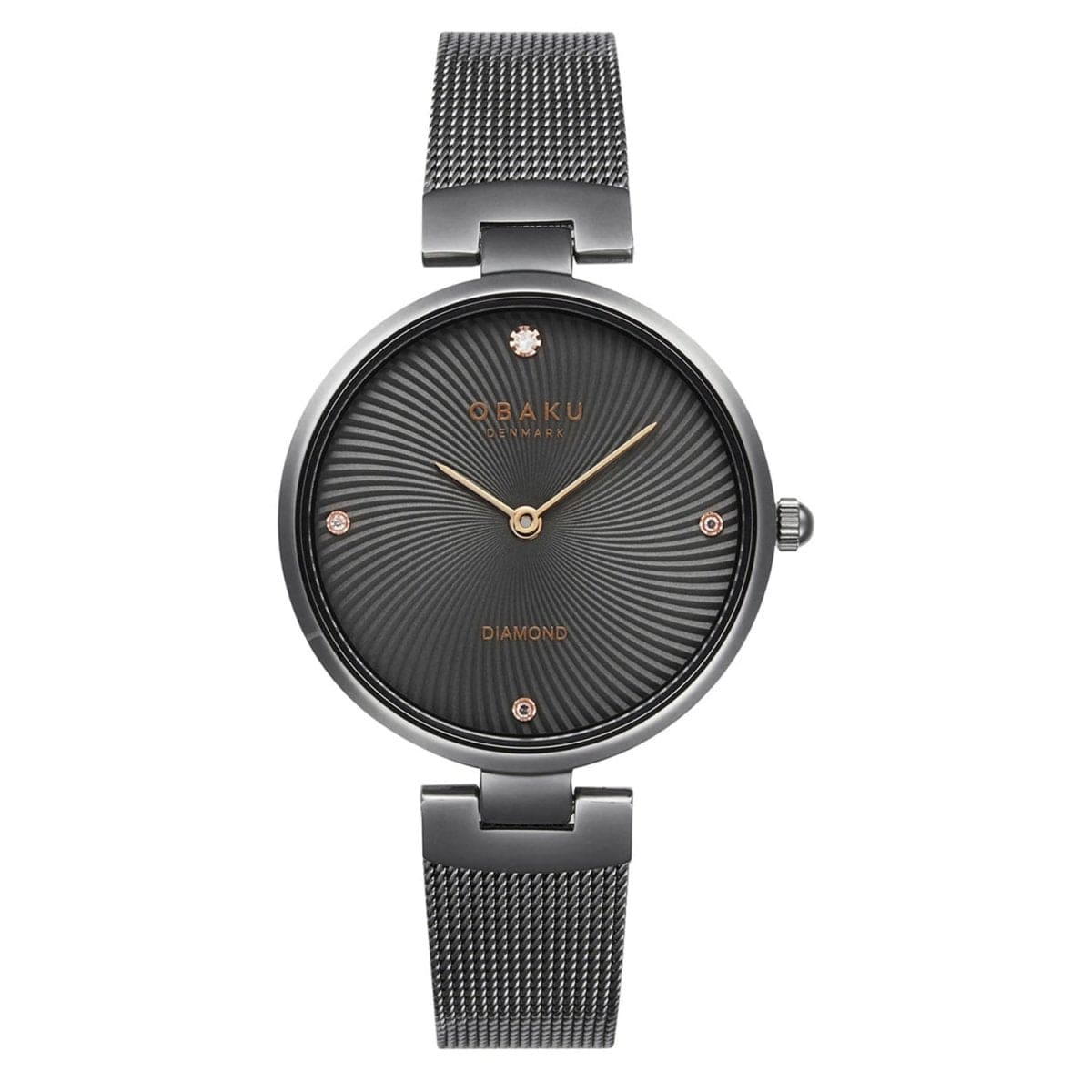 Obaku Diamant Smokey Analouge Grey Round Dial Women's Watch -  V256LXUUMU-DD