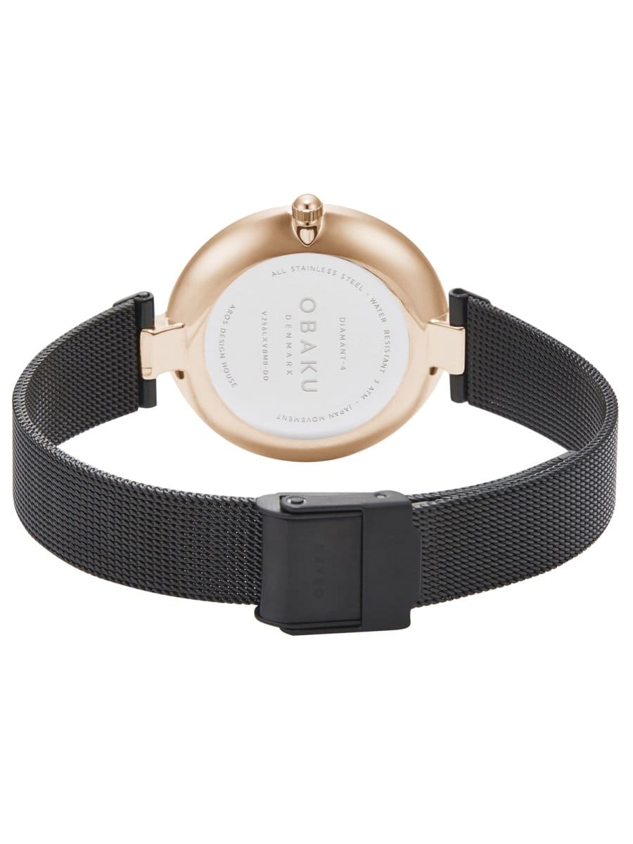 Obaku Diamant Night Analouge Brown Round Dial Women's Watch -  V256LXVBMB-DD