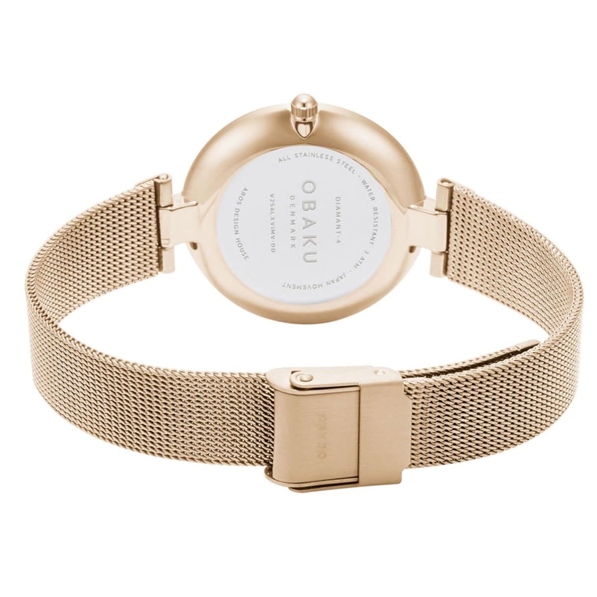 Obaku Diamant Rose Analouge Silver Round Dial Women's Watch -  V256LXVIMV-DD