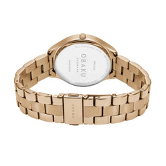 OBAKU Tang Lille Rosette Quartz Rose Gold Round Dial Women's Watch- V260LXVVSV