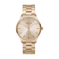 OBAKU Tang Lille Rosette Quartz Rose Gold Round Dial Women's Watch- V260LXVVSV