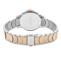 Obaku Jasmin Blossom Quartz 6.4mm Slim Case White MOP Round Dial Women's Watch- V261LECWSH