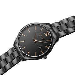 Obaku Vibe Dark Quartz Black Round Dial Men's Watch- V266GDBBSB