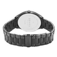 Obaku Vibe Dark Quartz Black Round Dial Men's Watch- V266GDBBSB