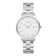 Obaku Vibe Brace Quartz White Round Dial Men's Watch- V266GDCISC