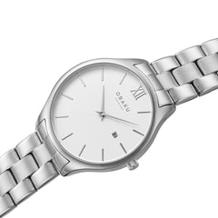Obaku Vibe Brace Quartz White Round Dial Men's Watch- V266GDCISC