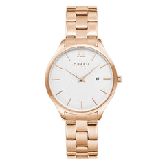 Obaku Vibe Lille Fuschsia Quartz White Round Dial Women's Watch- V266LDVISV