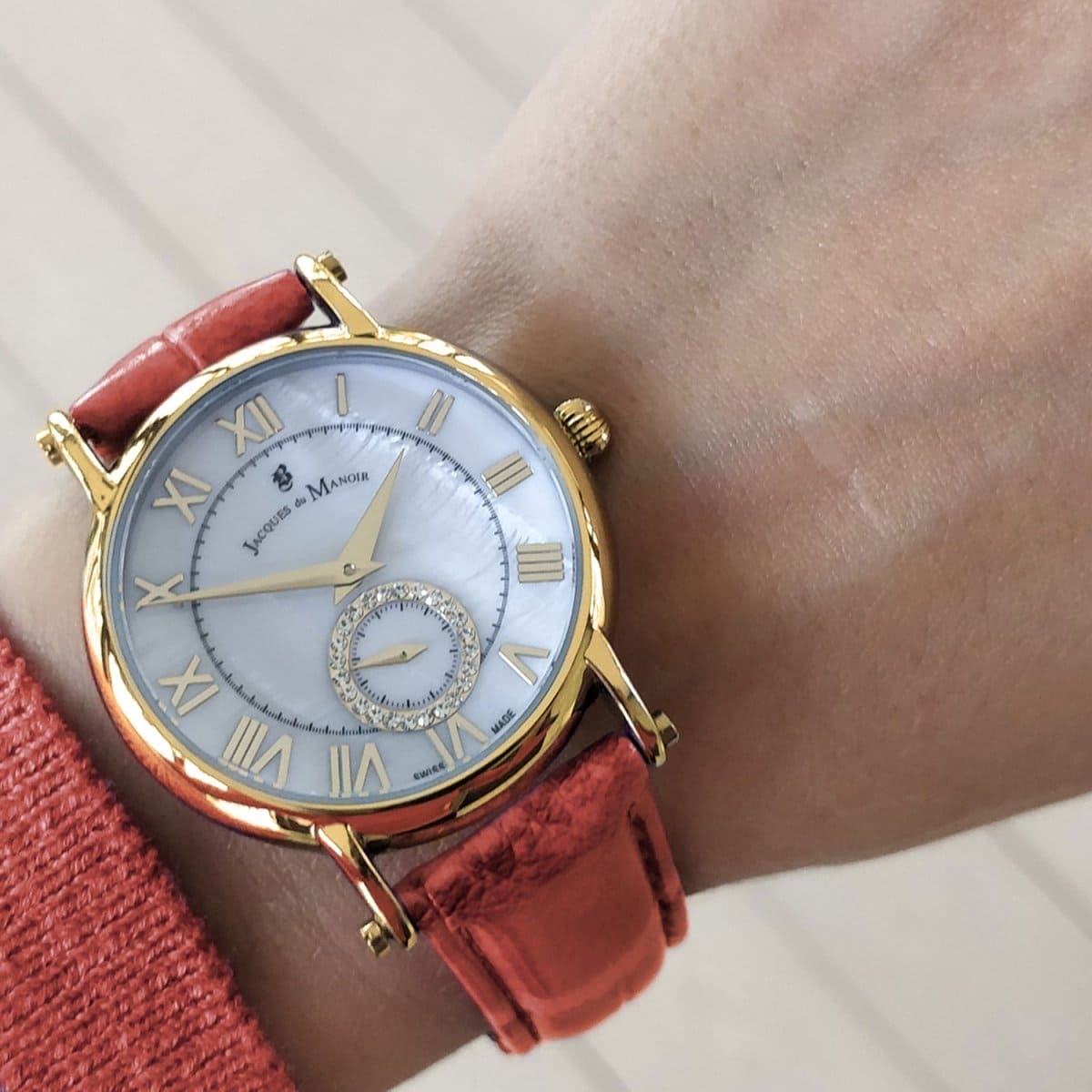 JACQUES DU MANOIR Venus Swiss Made Analogue MOP Round Dial Women's Watch- VEN.05