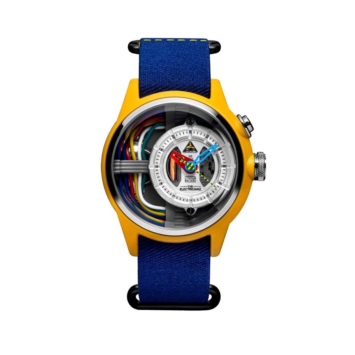 The Electricianz Cable Z Inhouse Electric Module 4 LED Silver Round Dial Men's Watch - ZZ-A1A/04-NFB