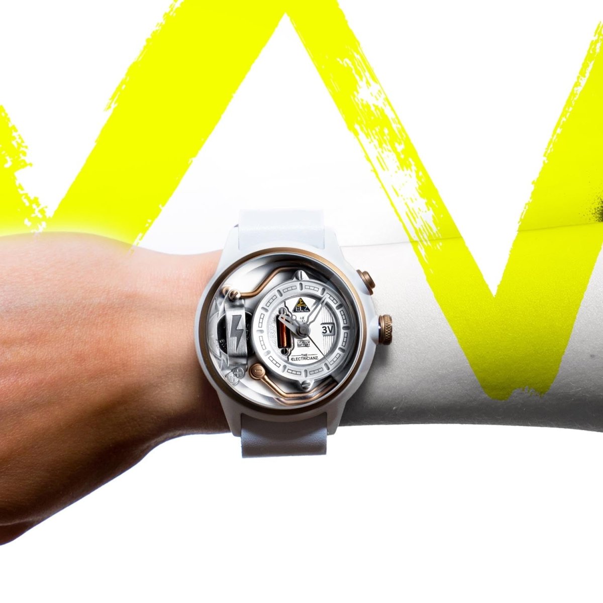 The ELECTRICIANZ ZZ-A1C/04 S.NOW Swiss Design 4 LED Nightlight Inhouse Electric Module Watch For Men