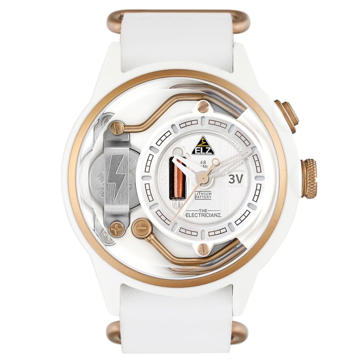 The ELECTRICIANZ ZZ-A1C/04 S.NOW Swiss Design 4 LED Nightlight Inhouse Electric Module Watch For Men